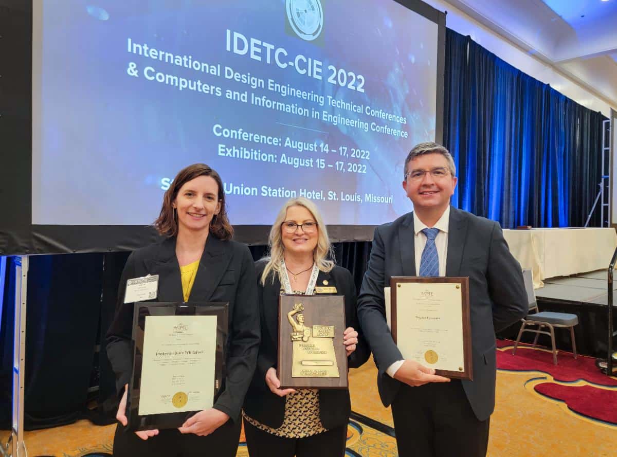 Diann Brei Receiving an Award at the IDETC 2022 Conference